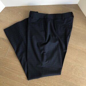 Brooks Brothers Explorer Collection Check Wool Pants Navy+Med Blue Sz12 NWOT